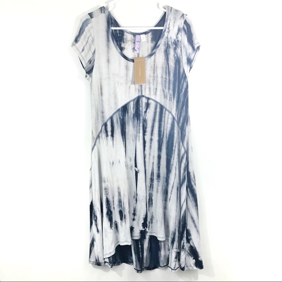 Francesca's Collections Tops - Francesca’s Alya Blue Gray Tie Dye Tunic Dress
